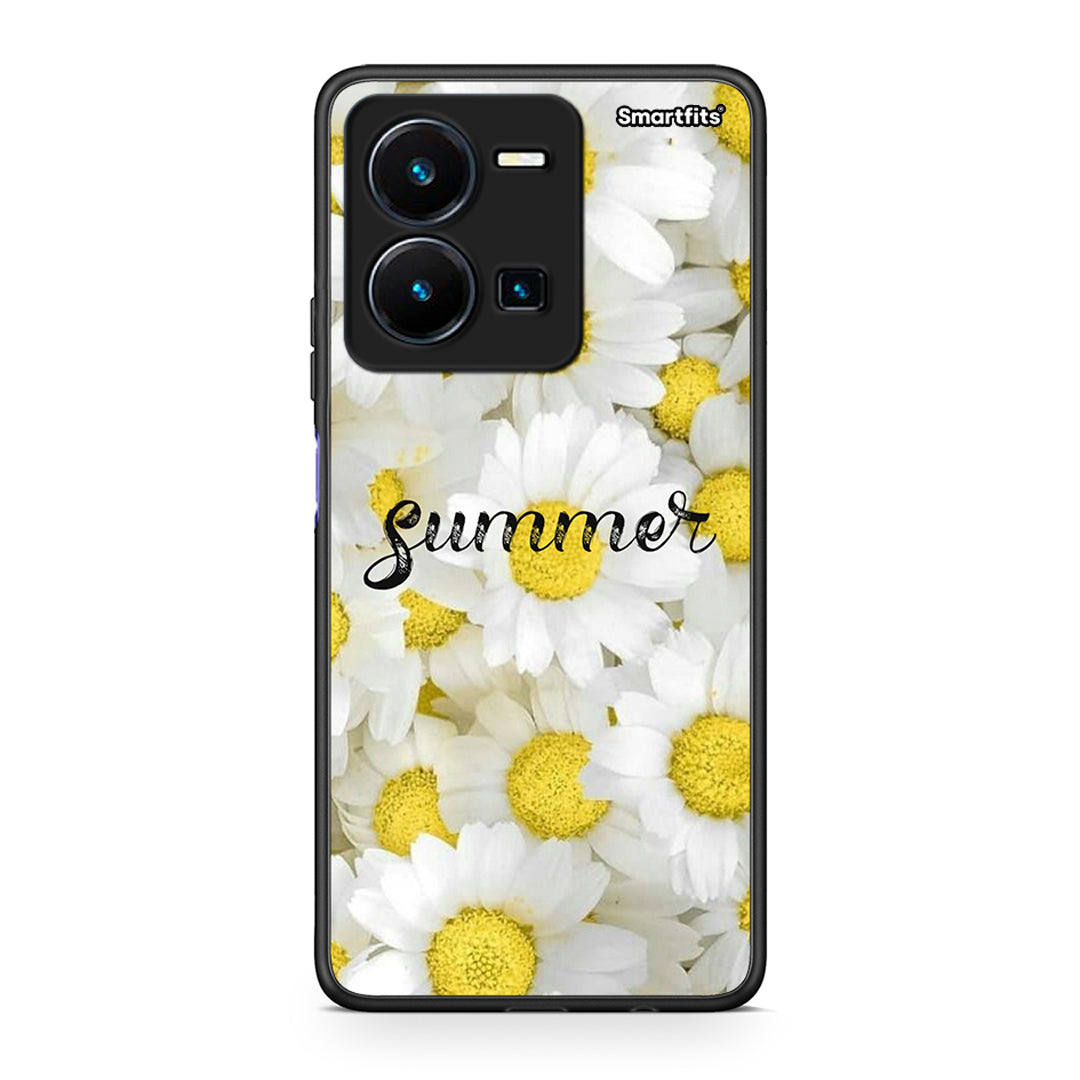 Vivo Y35 5G Summer Daisies Θήκη από τη Smartfits με σχέδιο στο πίσω μέρος και μαύρο περίβλημα | Smartphone case with colorful back and black bezels by Smartfits