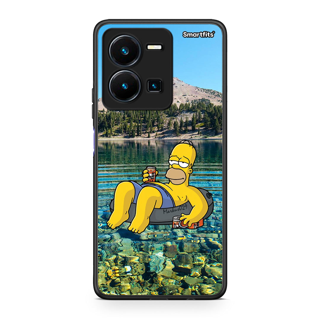 Vivo Y35 5G Summer Happiness Θήκη από τη Smartfits με σχέδιο στο πίσω μέρος και μαύρο περίβλημα | Smartphone case with colorful back and black bezels by Smartfits
