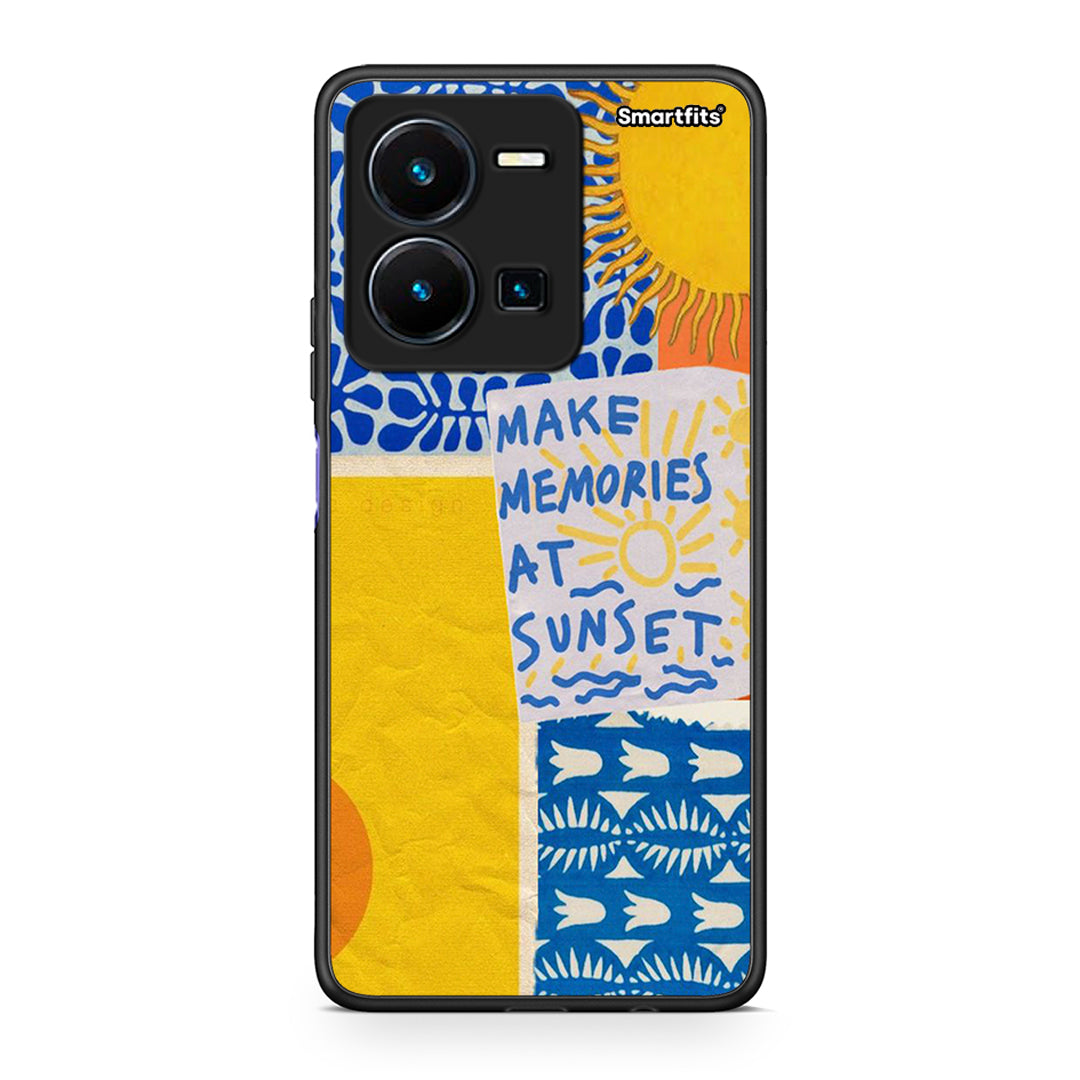Vivo Y35 5G Sunset Memories Θήκη από τη Smartfits με σχέδιο στο πίσω μέρος και μαύρο περίβλημα | Smartphone case with colorful back and black bezels by Smartfits