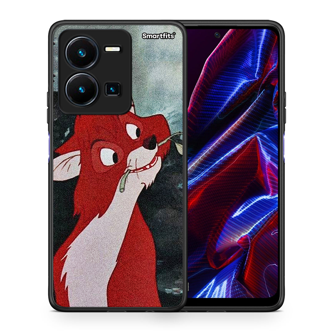 Θήκη Vivo Y35 5G Tod And Vixey Love 1 από τη Smartfits με σχέδιο στο πίσω μέρος και μαύρο περίβλημα | Vivo Y35 5G Tod And Vixey Love 1 case with colorful back and black bezels