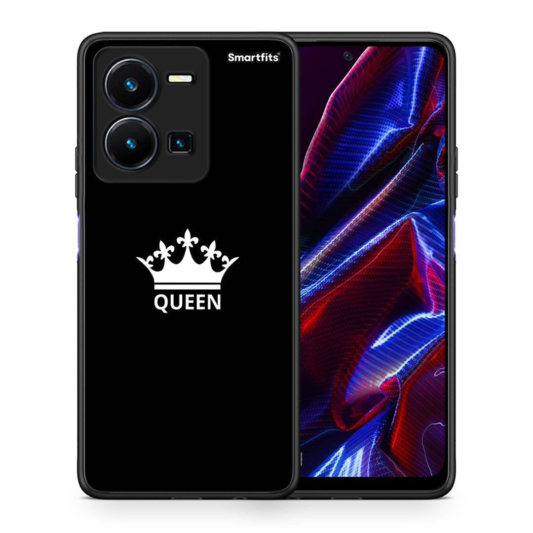 Θήκη Vivo Y35 5G Queen Valentine από τη Smartfits με σχέδιο στο πίσω μέρος και μαύρο περίβλημα | Vivo Y35 5G Queen Valentine case with colorful back and black bezels