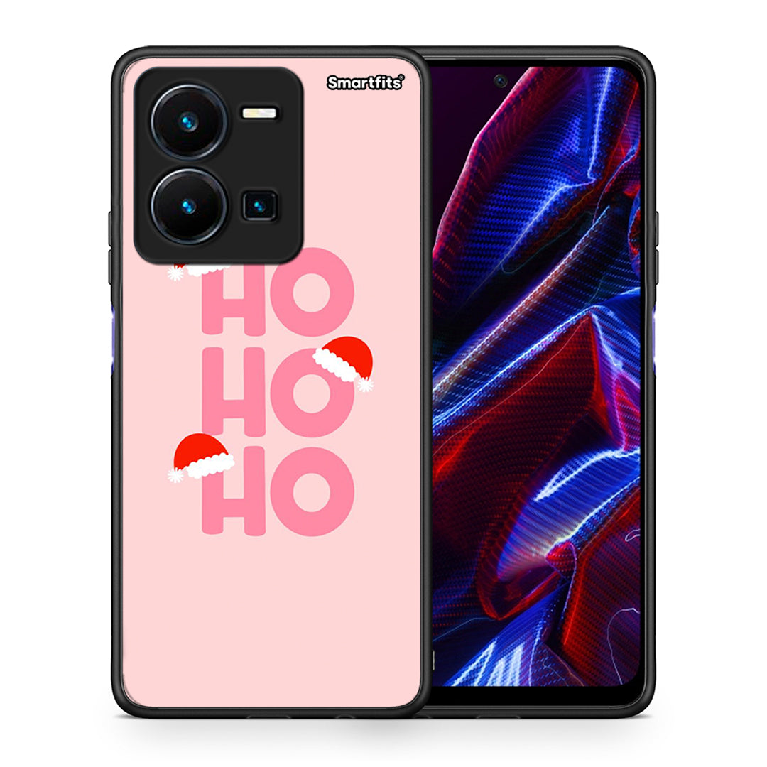 Θήκη Vivo Y35 5G Xmas Ho Ho Ho από τη Smartfits με σχέδιο στο πίσω μέρος και μαύρο περίβλημα | Vivo Y35 5G Xmas Ho Ho Ho case with colorful back and black bezels