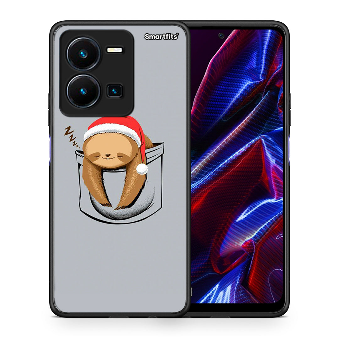 Θήκη Vivo Y35 5G Xmas Zzzz από τη Smartfits με σχέδιο στο πίσω μέρος και μαύρο περίβλημα | Vivo Y35 5G Xmas Zzzz case with colorful back and black bezels