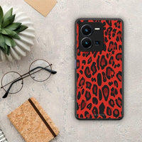 Thumbnail for Θήκη Vivo Y35 Animal Red Leopard από τη Smartfits με σχέδιο στο πίσω μέρος και μαύρο περίβλημα | Vivo Y35 Animal Red Leopard Case with Colorful Back and Black Bezels