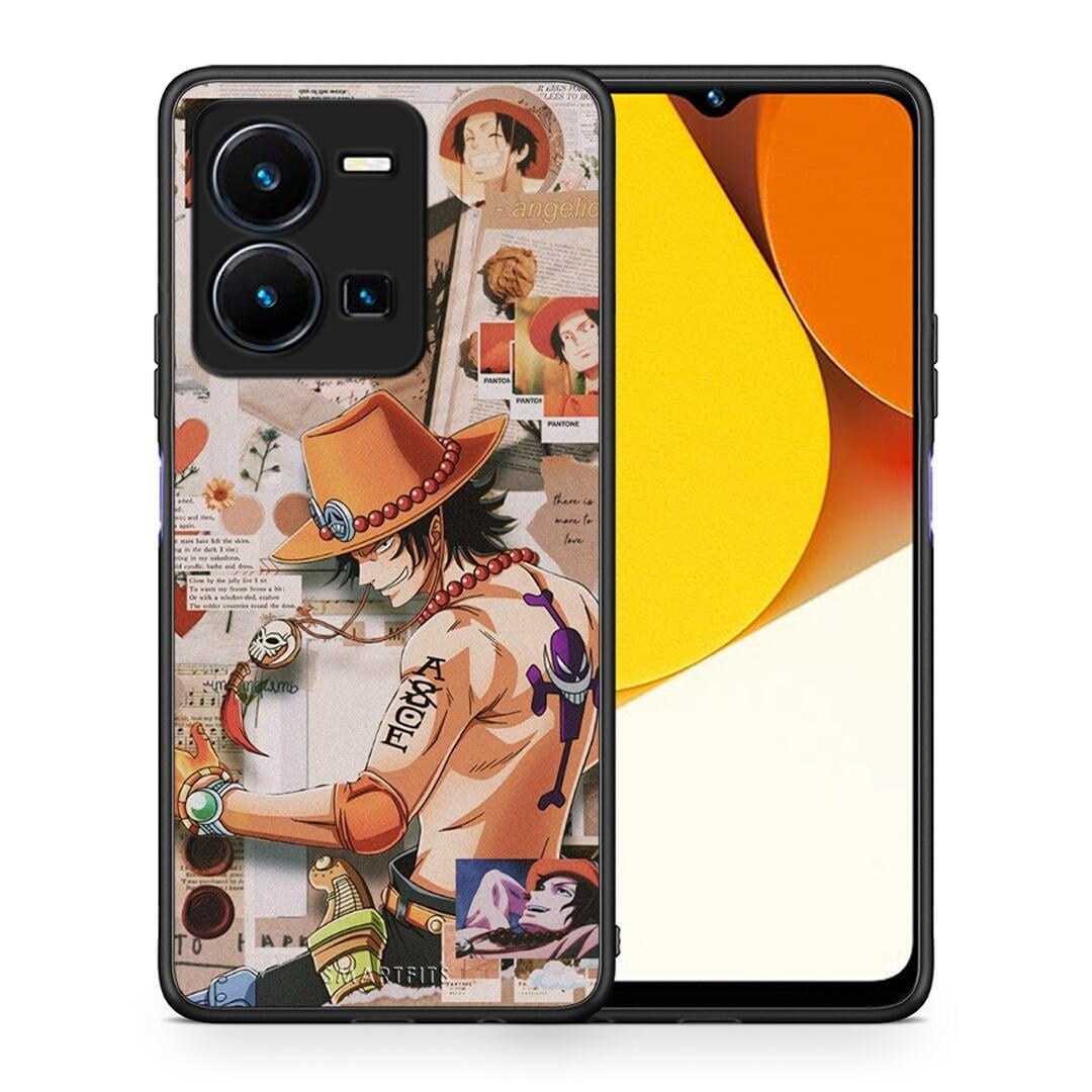 Θήκη Vivo Y35 Anime Collage από τη Smartfits με σχέδιο στο πίσω μέρος και μαύρο περίβλημα | Vivo Y35 Anime Collage Case with Colorful Back and Black Bezels