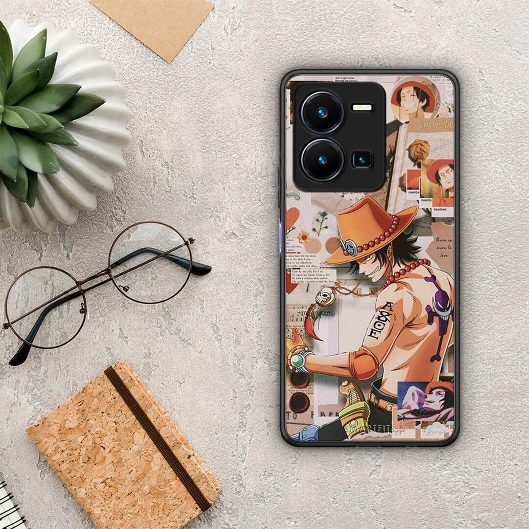 Θήκη Vivo Y35 Anime Collage από τη Smartfits με σχέδιο στο πίσω μέρος και μαύρο περίβλημα | Vivo Y35 Anime Collage Case with Colorful Back and Black Bezels