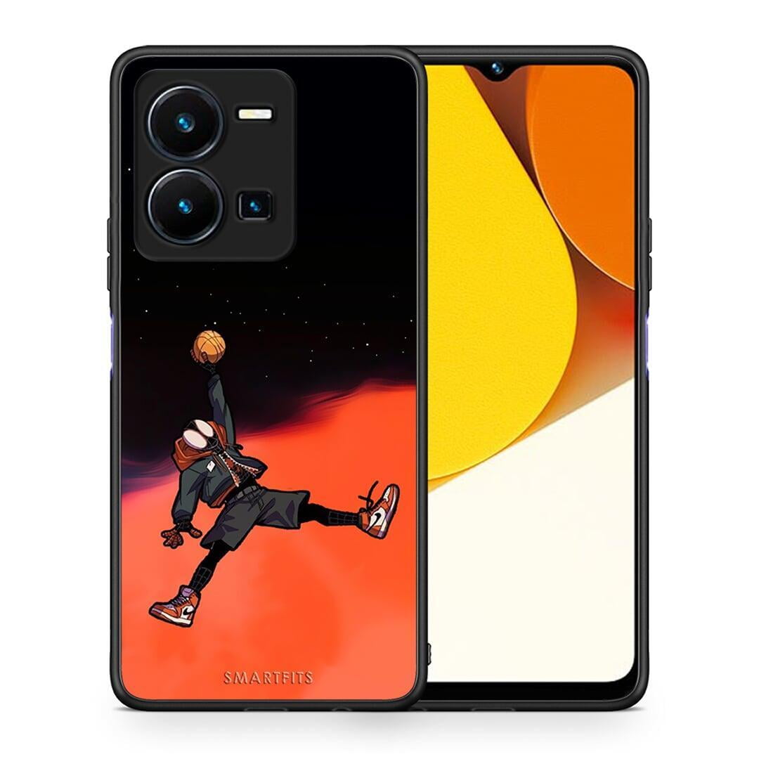 Θήκη Vivo Y35 Basketball Hero από τη Smartfits με σχέδιο στο πίσω μέρος και μαύρο περίβλημα | Vivo Y35 Basketball Hero Case with Colorful Back and Black Bezels