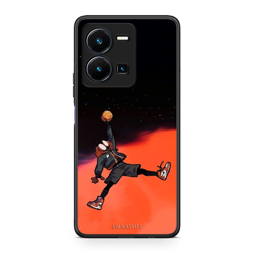 Θήκη Vivo Y35 Basketball Hero από τη Smartfits με σχέδιο στο πίσω μέρος και μαύρο περίβλημα | Vivo Y35 Basketball Hero Case with Colorful Back and Black Bezels