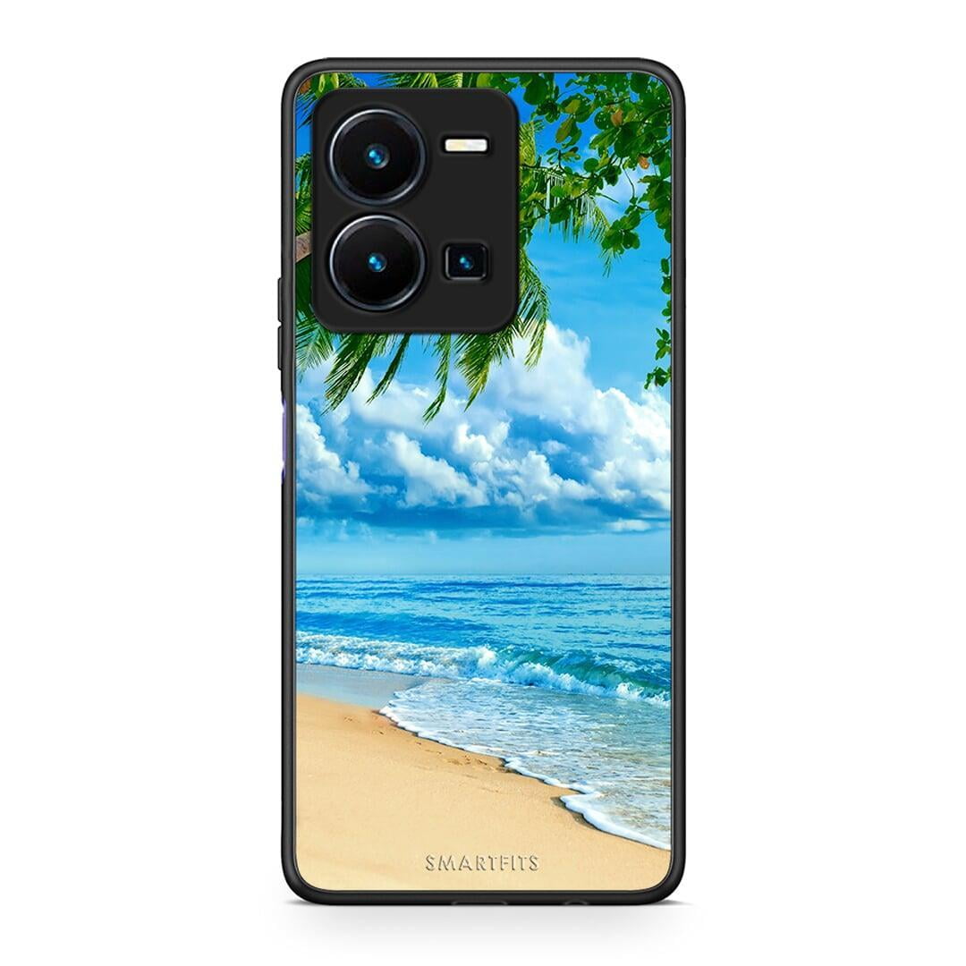 Θήκη Vivo Y35 Beautiful Beach από τη Smartfits με σχέδιο στο πίσω μέρος και μαύρο περίβλημα | Vivo Y35 Beautiful Beach Case with Colorful Back and Black Bezels