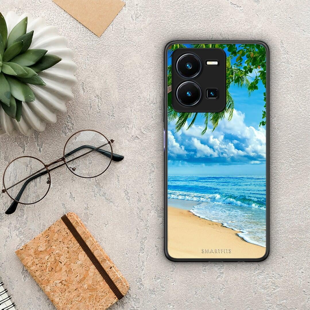 Θήκη Vivo Y35 Beautiful Beach από τη Smartfits με σχέδιο στο πίσω μέρος και μαύρο περίβλημα | Vivo Y35 Beautiful Beach Case with Colorful Back and Black Bezels