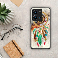 Thumbnail for Θήκη Vivo Y35 Boho DreamCatcher από τη Smartfits με σχέδιο στο πίσω μέρος και μαύρο περίβλημα | Vivo Y35 Boho DreamCatcher Case with Colorful Back and Black Bezels