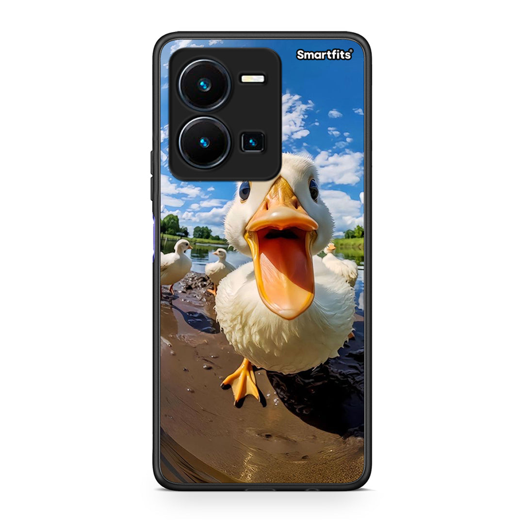 Θήκη Vivo Y35 Duck Face από τη Smartfits με σχέδιο στο πίσω μέρος και μαύρο περίβλημα | Vivo Y35 Duck Face Case with Colorful Back and Black Bezels