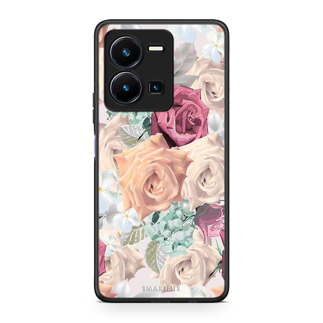 Θήκη Vivo Y35 Floral Bouquet από τη Smartfits με σχέδιο στο πίσω μέρος και μαύρο περίβλημα | Vivo Y35 Floral Bouquet Case with Colorful Back and Black Bezels