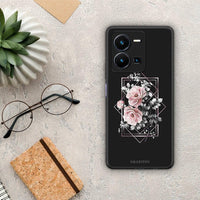 Thumbnail for Θήκη Vivo Y35 Flower Frame από τη Smartfits με σχέδιο στο πίσω μέρος και μαύρο περίβλημα | Vivo Y35 Flower Frame Case with Colorful Back and Black Bezels