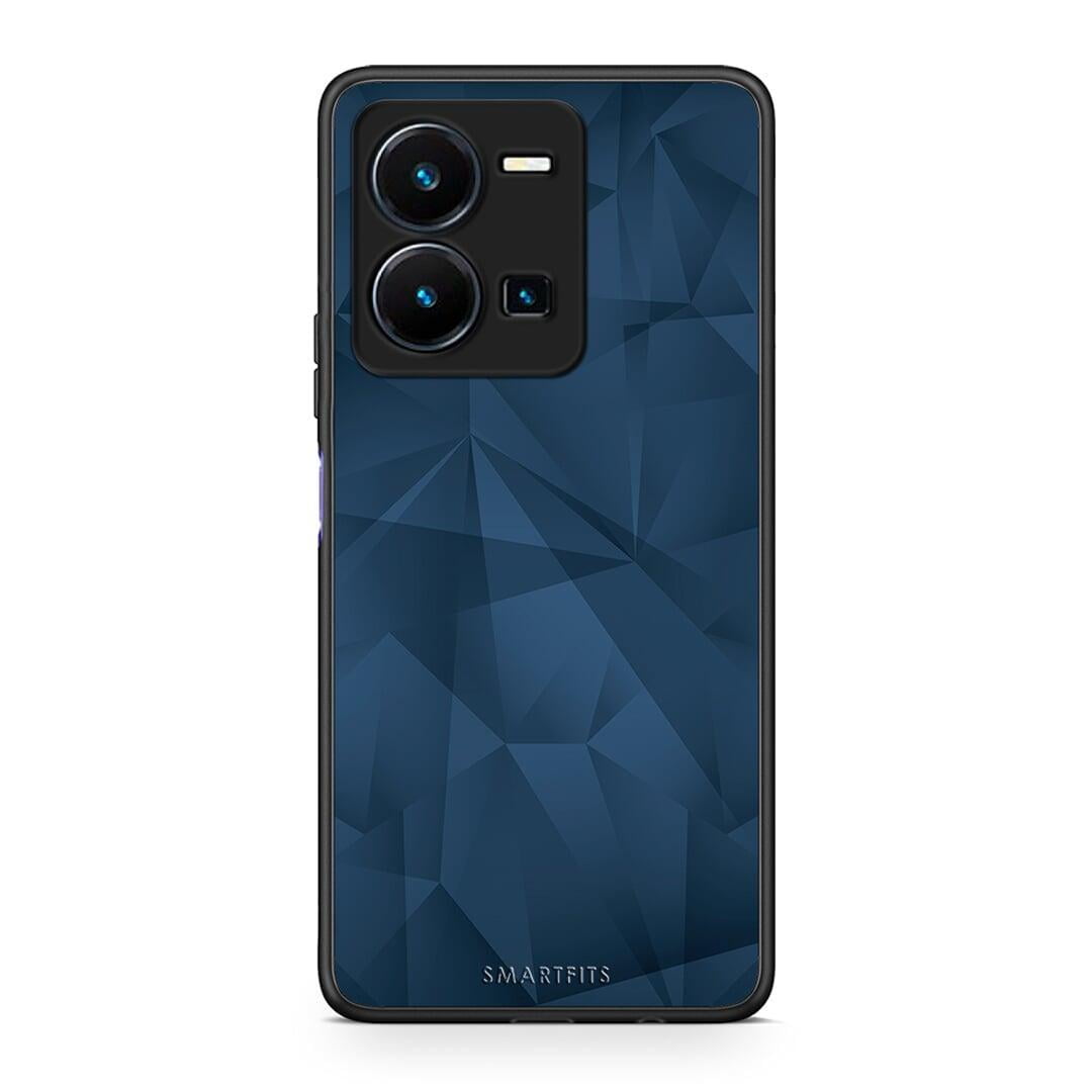 Θήκη Vivo Y35 Geometric Blue Abstract από τη Smartfits με σχέδιο στο πίσω μέρος και μαύρο περίβλημα | Vivo Y35 Geometric Blue Abstract Case with Colorful Back and Black Bezels