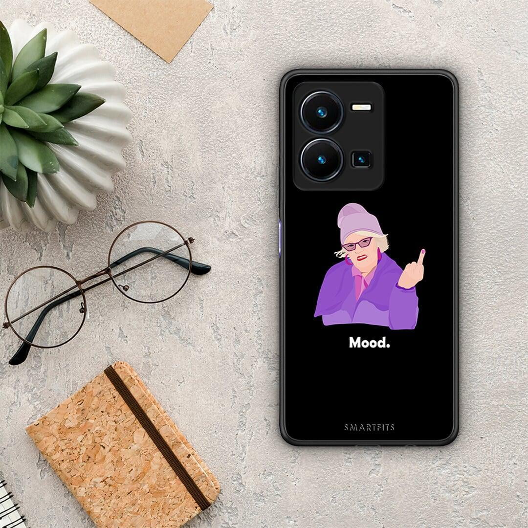 Θήκη Vivo Y35 Grandma Mood Black από τη Smartfits με σχέδιο στο πίσω μέρος και μαύρο περίβλημα | Vivo Y35 Grandma Mood Black Case with Colorful Back and Black Bezels