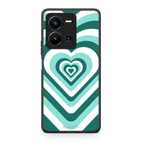 Thumbnail for Θήκη Vivo Y35 Green Hearts από τη Smartfits με σχέδιο στο πίσω μέρος και μαύρο περίβλημα | Vivo Y35 Green Hearts Case with Colorful Back and Black Bezels