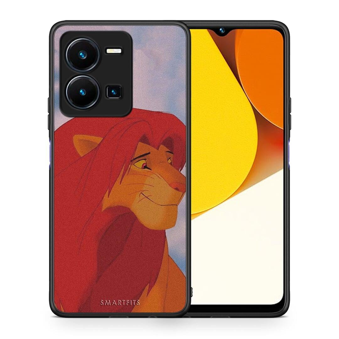 Θήκη Vivo Y35 Lion Love 1 από τη Smartfits με σχέδιο στο πίσω μέρος και μαύρο περίβλημα | Vivo Y35 Lion Love 1 Case with Colorful Back and Black Bezels