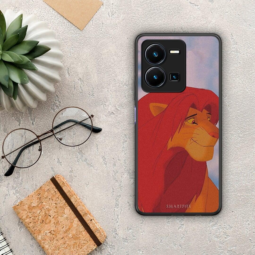 Θήκη Vivo Y35 Lion Love 1 από τη Smartfits με σχέδιο στο πίσω μέρος και μαύρο περίβλημα | Vivo Y35 Lion Love 1 Case with Colorful Back and Black Bezels