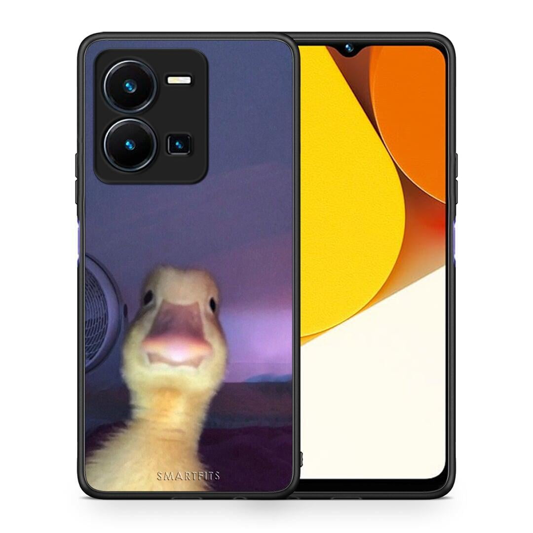 Θήκη Vivo Y35 Meme Duck από τη Smartfits με σχέδιο στο πίσω μέρος και μαύρο περίβλημα | Vivo Y35 Meme Duck Case with Colorful Back and Black Bezels