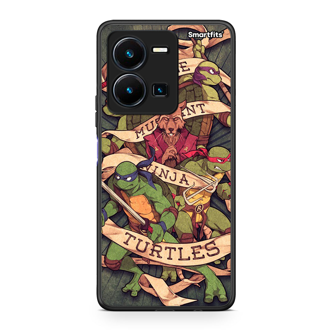 Θήκη Vivo Y35 Ninja Turtles από τη Smartfits με σχέδιο στο πίσω μέρος και μαύρο περίβλημα | Vivo Y35 Ninja Turtles Case with Colorful Back and Black Bezels