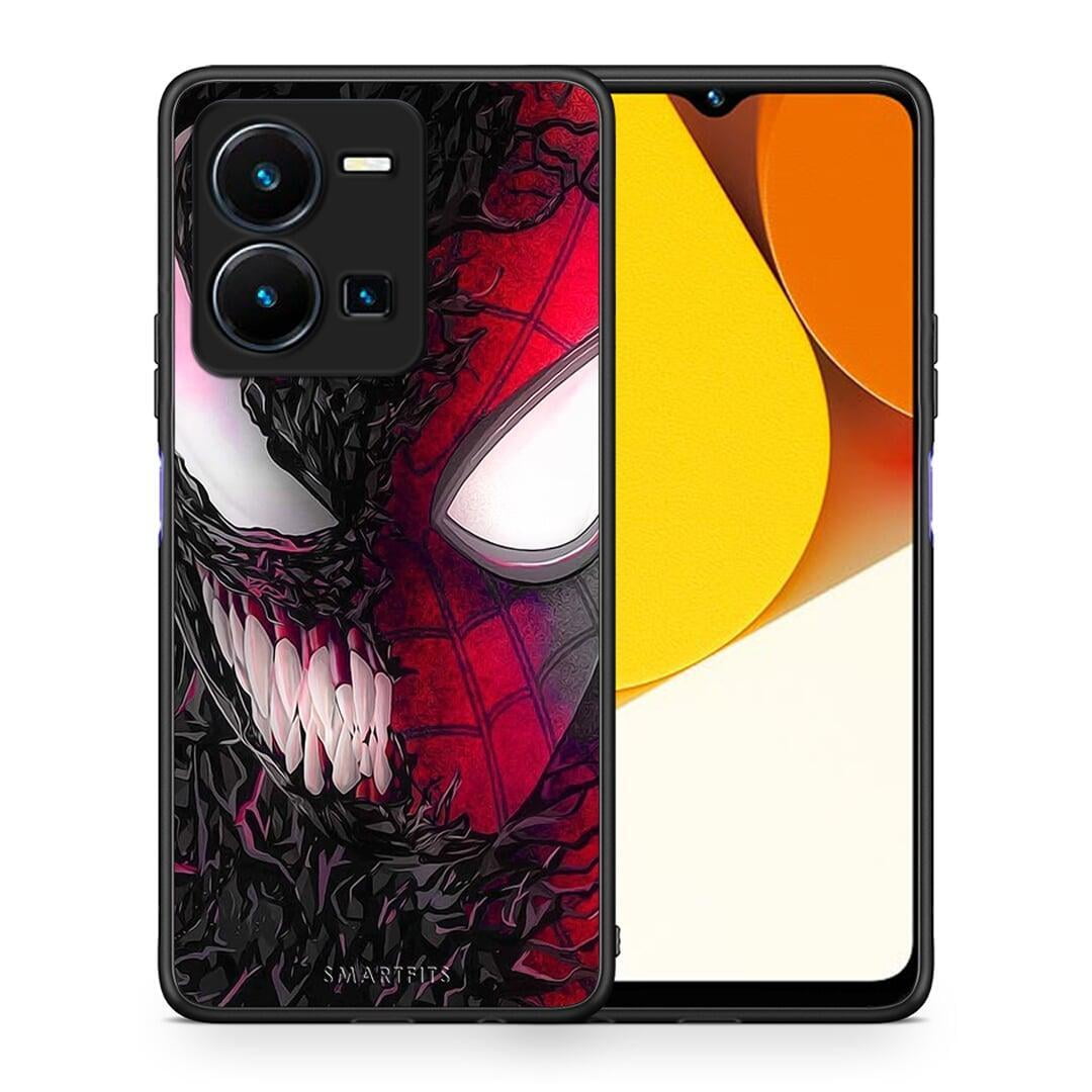 Θήκη Vivo Y35 PopArt SpiderVenom από τη Smartfits με σχέδιο στο πίσω μέρος και μαύρο περίβλημα | Vivo Y35 PopArt SpiderVenom Case with Colorful Back and Black Bezels