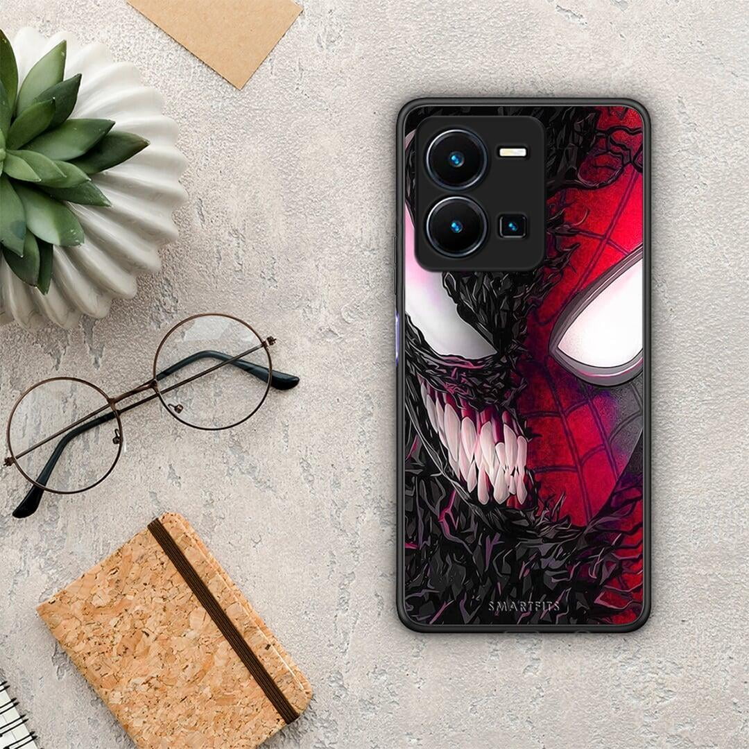 Θήκη Vivo Y35 PopArt SpiderVenom από τη Smartfits με σχέδιο στο πίσω μέρος και μαύρο περίβλημα | Vivo Y35 PopArt SpiderVenom Case with Colorful Back and Black Bezels