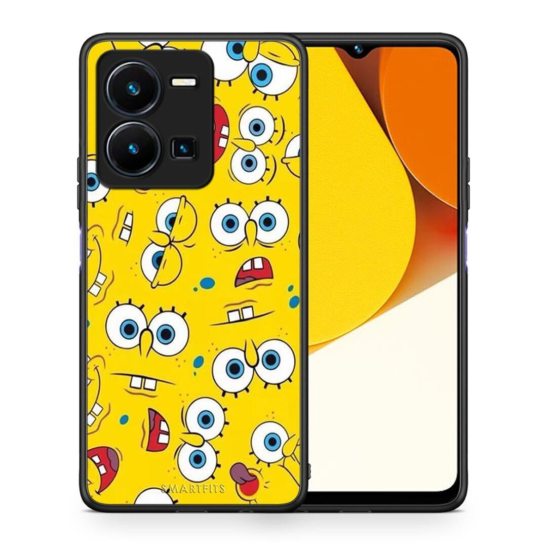 Θήκη Vivo Y35 PopArt Sponge από τη Smartfits με σχέδιο στο πίσω μέρος και μαύρο περίβλημα | Vivo Y35 PopArt Sponge Case with Colorful Back and Black Bezels