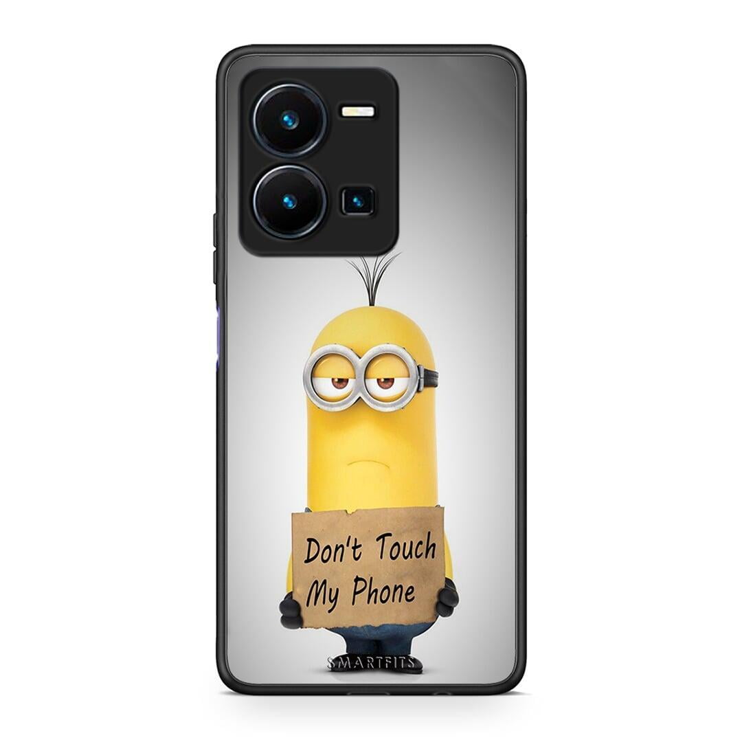 Θήκη Vivo Y35 Text Minion από τη Smartfits με σχέδιο στο πίσω μέρος και μαύρο περίβλημα | Vivo Y35 Text Minion Case with Colorful Back and Black Bezels