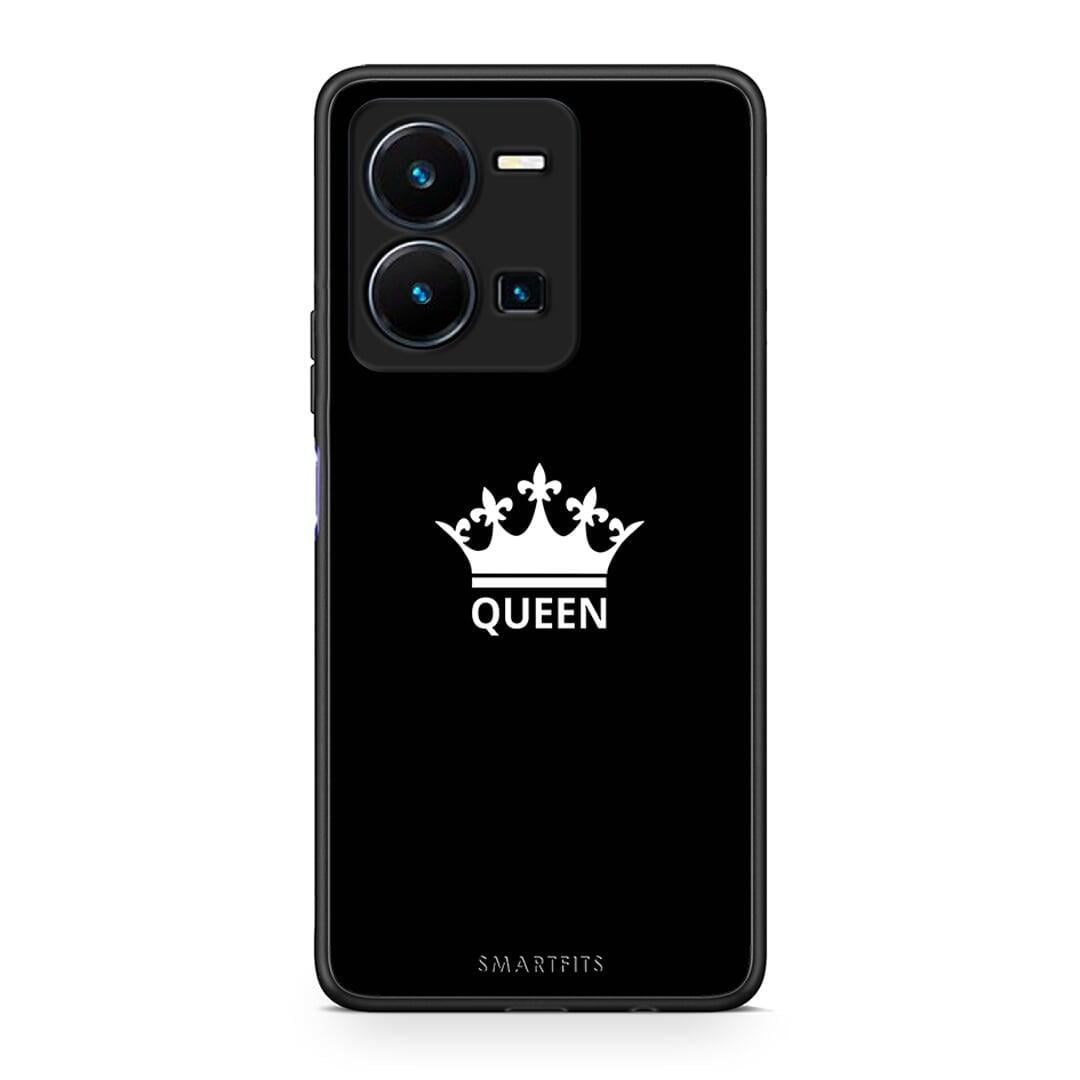 Θήκη Vivo Y35 Valentine Queen από τη Smartfits με σχέδιο στο πίσω μέρος και μαύρο περίβλημα | Vivo Y35 Valentine Queen Case with Colorful Back and Black Bezels