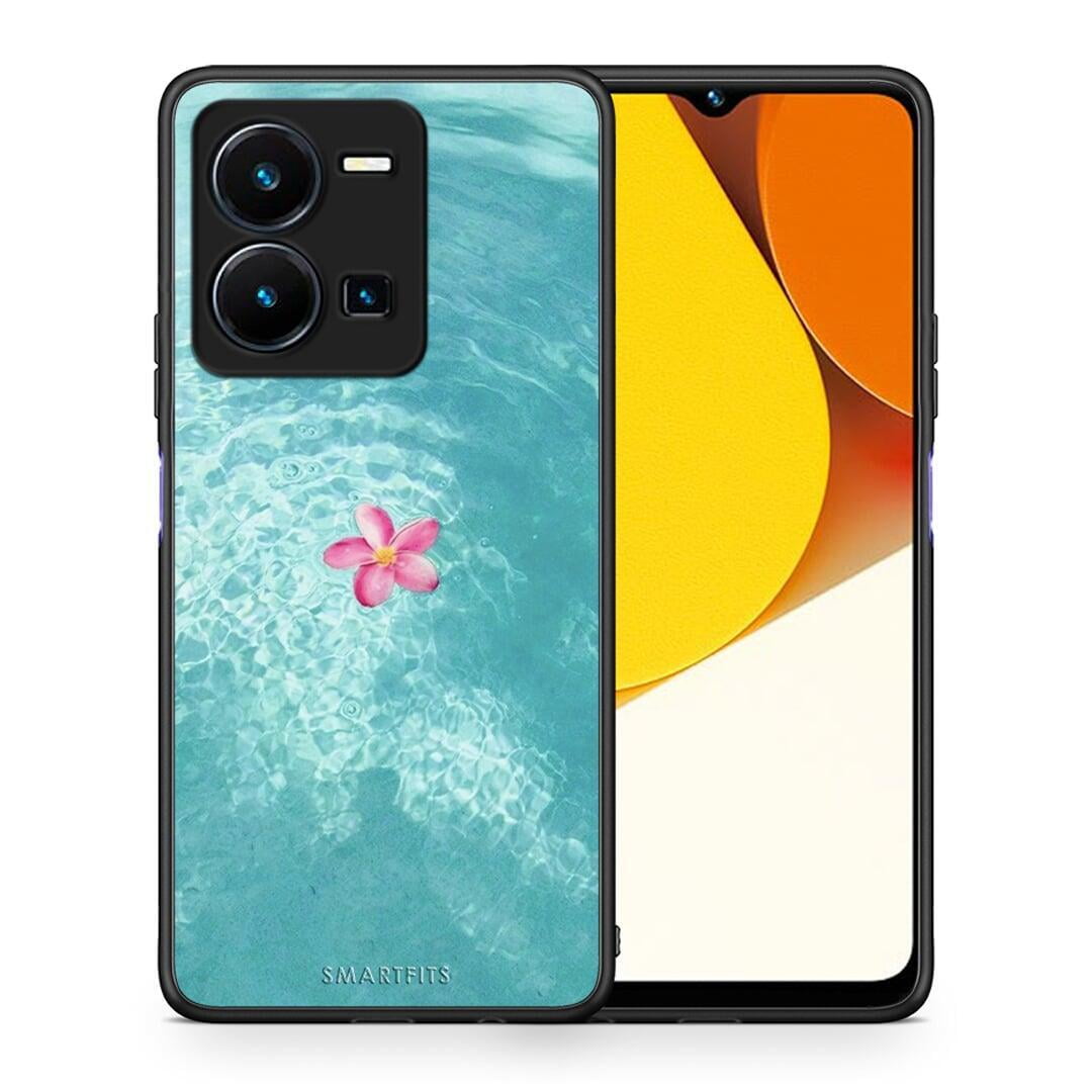 Θήκη Vivo Y35 Water Flower από τη Smartfits με σχέδιο στο πίσω μέρος και μαύρο περίβλημα | Vivo Y35 Water Flower Case with Colorful Back and Black Bezels