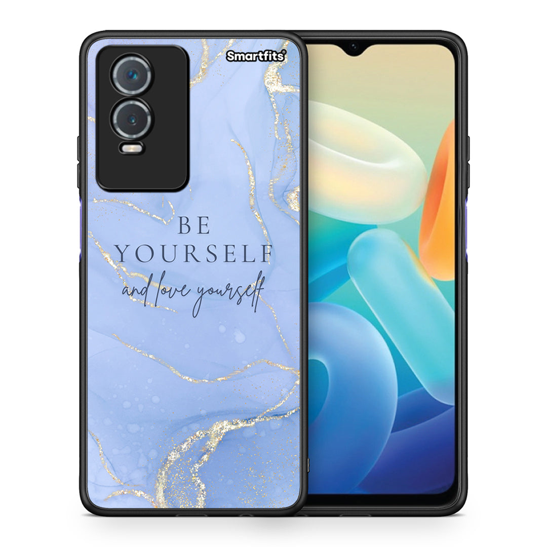 Θήκη Vivo Y76 5G / Y76s / Y74s Be Yourself από τη Smartfits με σχέδιο στο πίσω μέρος και μαύρο περίβλημα | Vivo Y76 5G / Y76s / Y74s Be Yourself case with colorful back and black bezels