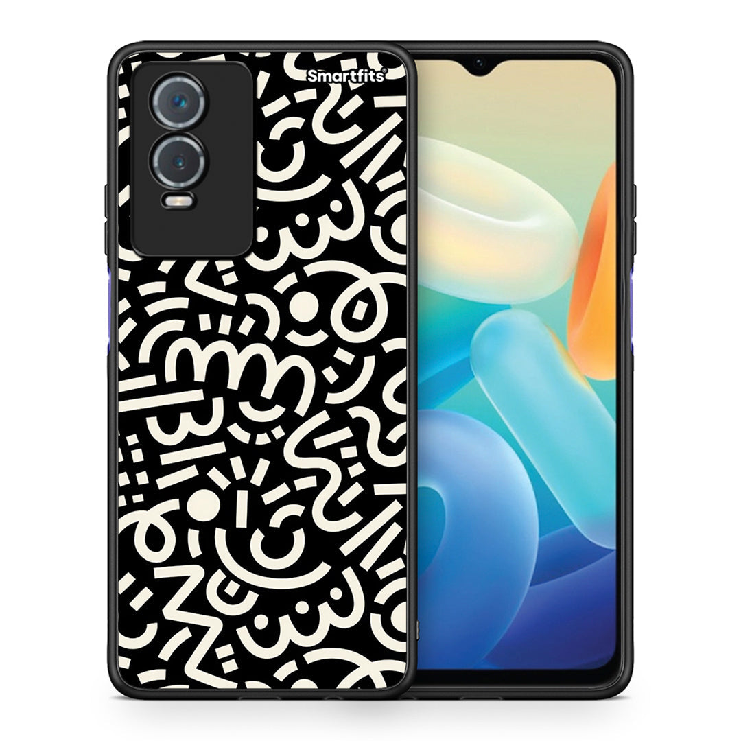 Θήκη Vivo Y76 5G / Y76s / Y74s Doodle Art από τη Smartfits με σχέδιο στο πίσω μέρος και μαύρο περίβλημα | Vivo Y76 5G / Y76s / Y74s Doodle Art case with colorful back and black bezels