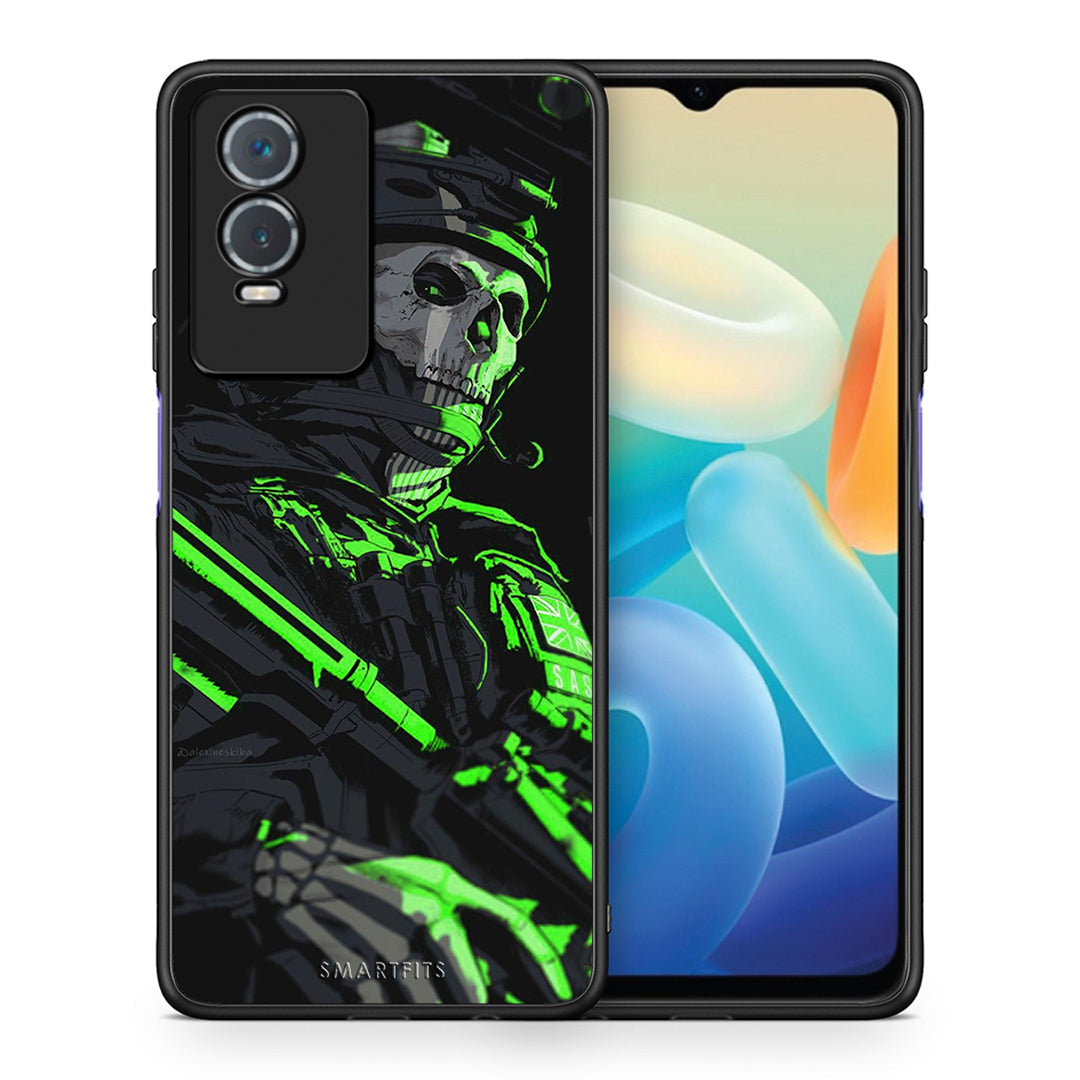 Θήκη Αγίου Βαλεντίνου Vivo Y76 5G / Y76s / Y74s Green Soldier από τη Smartfits με σχέδιο στο πίσω μέρος και μαύρο περίβλημα | Vivo Y76 5G / Y76s / Y74s Green Soldier case with colorful back and black bezels