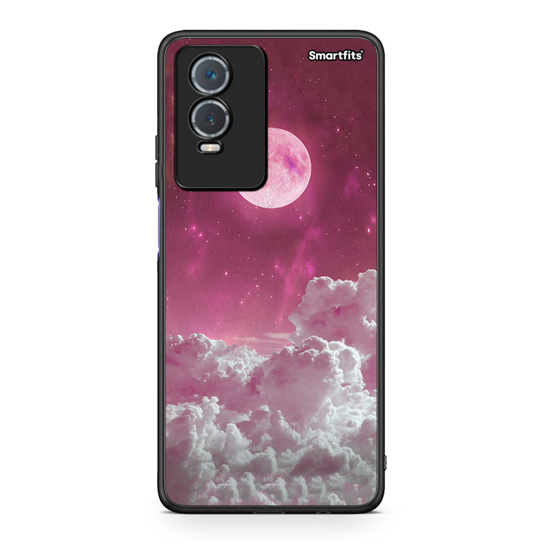 Vivo Y76 5G / Y76s / Y74s Pink Moon θήκη από τη Smartfits με σχέδιο στο πίσω μέρος και μαύρο περίβλημα | Smartphone case with colorful back and black bezels by Smartfits