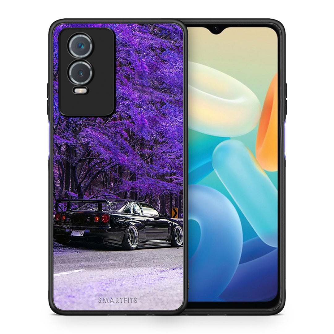 Θήκη Αγίου Βαλεντίνου Vivo Y76 5G / Y76s / Y74s Super Car από τη Smartfits με σχέδιο στο πίσω μέρος και μαύρο περίβλημα | Vivo Y76 5G / Y76s / Y74s Super Car case with colorful back and black bezels