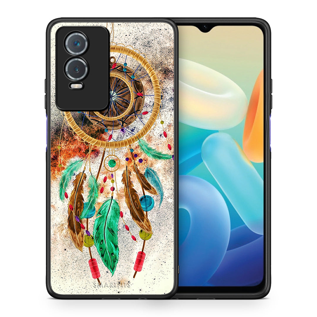 Θήκη Vivo Y76 5G / Y76s / Y74s DreamCatcher Boho από τη Smartfits με σχέδιο στο πίσω μέρος και μαύρο περίβλημα | Vivo Y76 5G / Y76s / Y74s DreamCatcher Boho case with colorful back and black bezels