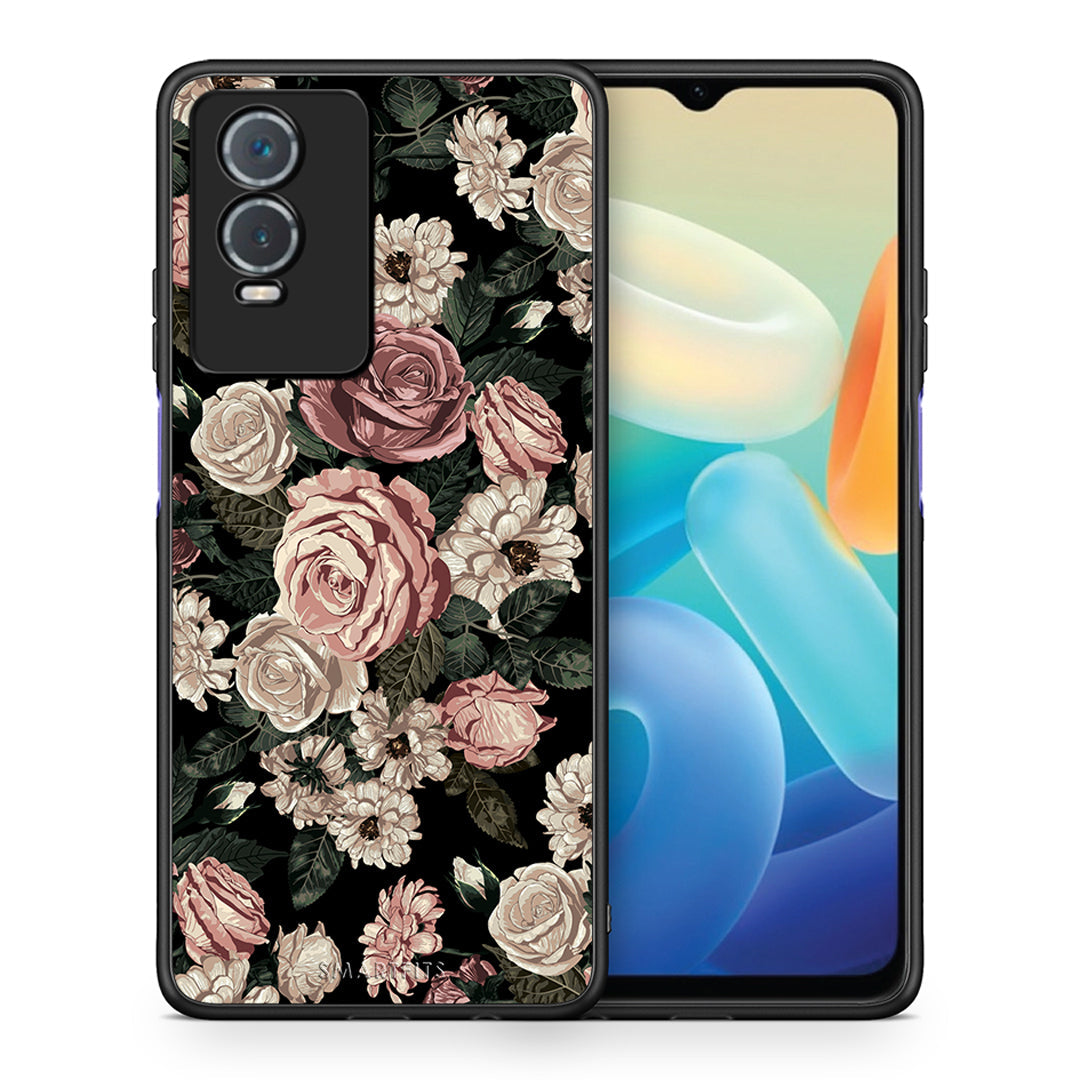 Θήκη Vivo Y76 5G / Y76s / Y74s Wild Roses Flower από τη Smartfits με σχέδιο στο πίσω μέρος και μαύρο περίβλημα | Vivo Y76 5G / Y76s / Y74s Wild Roses Flower case with colorful back and black bezels