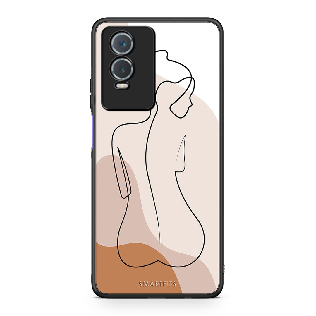 Vivo Y76 5G / Y76s / Y74s LineArt Woman θήκη από τη Smartfits με σχέδιο στο πίσω μέρος και μαύρο περίβλημα | Smartphone case with colorful back and black bezels by Smartfits