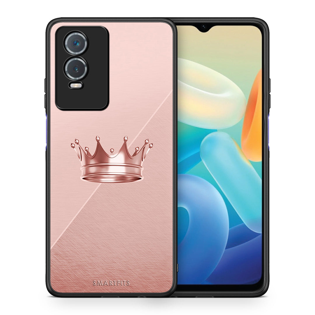 Θήκη Vivo Y76 5G / Y76s / Y74s Crown Minimal από τη Smartfits με σχέδιο στο πίσω μέρος και μαύρο περίβλημα | Vivo Y76 5G / Y76s / Y74s Crown Minimal case with colorful back and black bezels