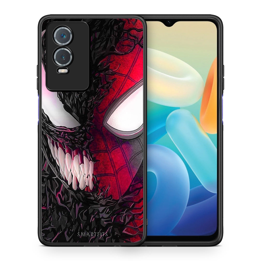 Θήκη Vivo Y76 5G / Y76s / Y74s SpiderVenom PopArt από τη Smartfits με σχέδιο στο πίσω μέρος και μαύρο περίβλημα | Vivo Y76 5G / Y76s / Y74s SpiderVenom PopArt case with colorful back and black bezels