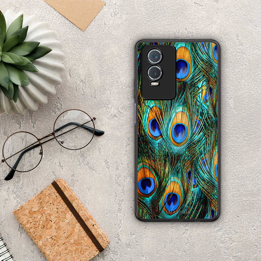 Real Peacock Feathers - Vivo Y76 5G / Y76s / Y74s case