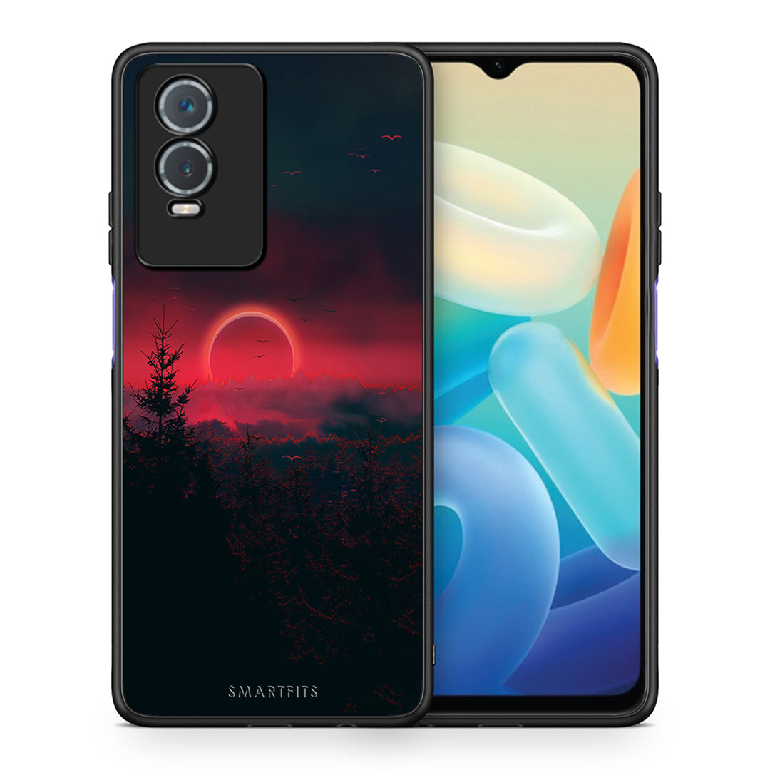 Θήκη Vivo Y76 5G / Y76s / Y74s Sunset Tropic από τη Smartfits με σχέδιο στο πίσω μέρος και μαύρο περίβλημα | Vivo Y76 5G / Y76s / Y74s Sunset Tropic case with colorful back and black bezels