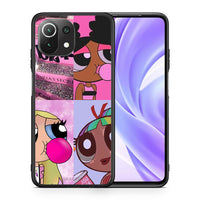 Thumbnail for Θήκη Αγίου Βαλεντίνου Xiaomi 11 Lite / Mi 11 Lite Bubble Girls από τη Smartfits με σχέδιο στο πίσω μέρος και μαύρο περίβλημα | Xiaomi 11 Lite / Mi 11 Lite Bubble Girls case with colorful back and black bezels