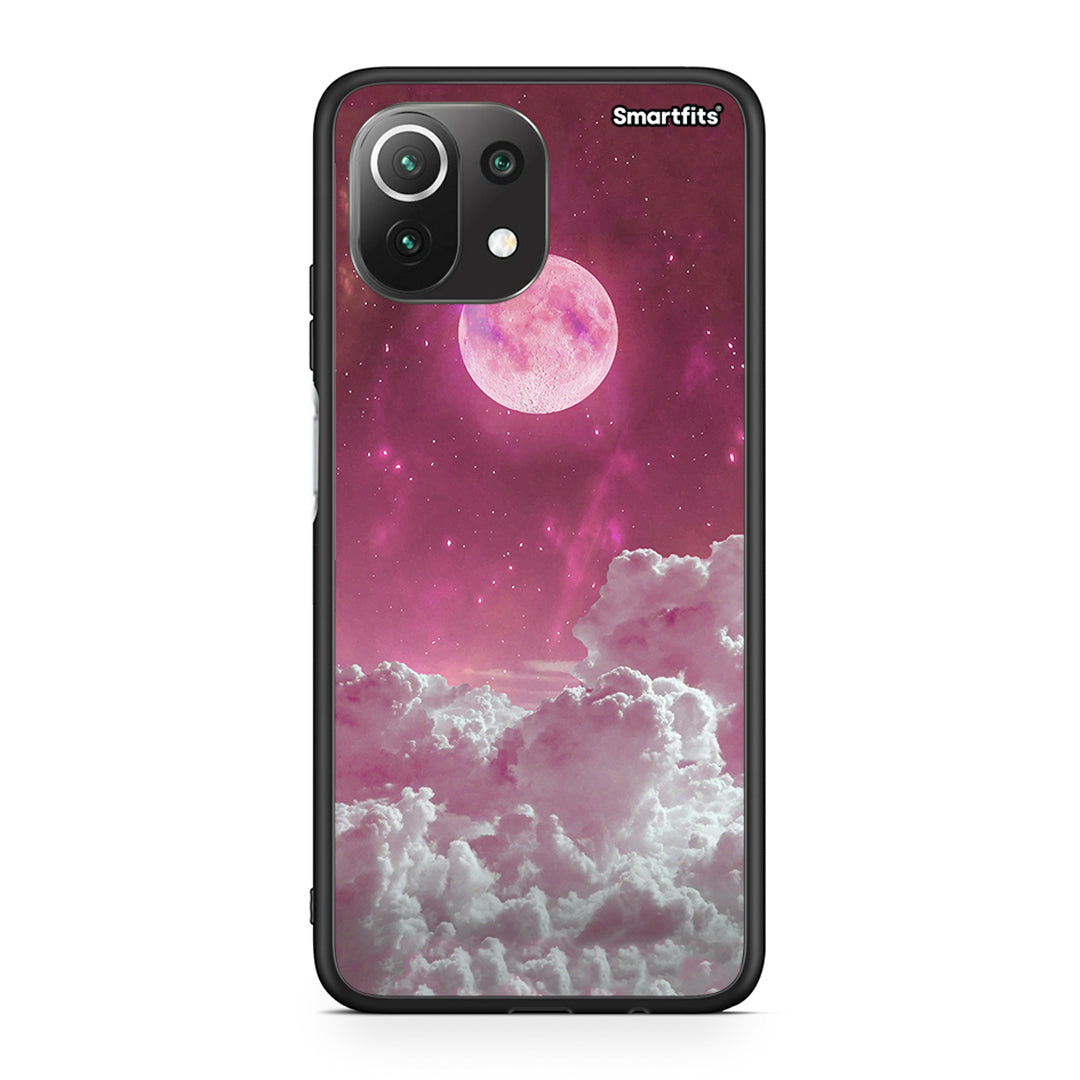 Xiaomi 11 Lite / Mi 11 Lite Pink Moon Θήκη από τη Smartfits με σχέδιο στο πίσω μέρος και μαύρο περίβλημα | Smartphone case with colorful back and black bezels by Smartfits