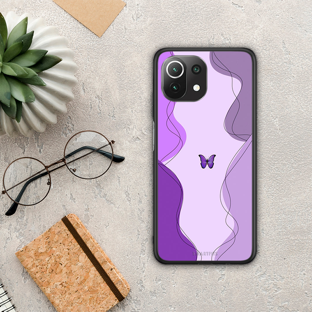 Purple Mariposa - Xiaomi 11 Lite 5G NE / Mi 11 Lite case