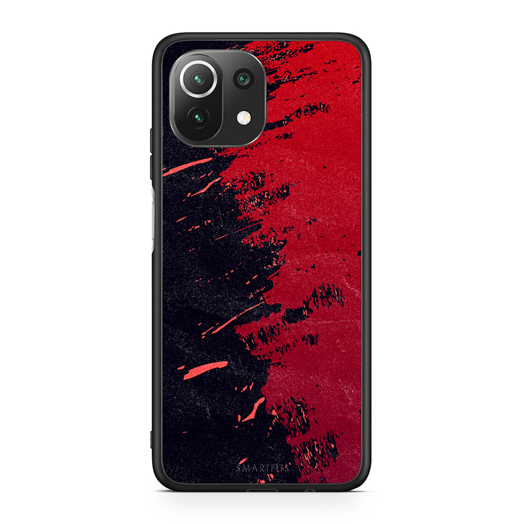 Xiaomi 11 Lite / Mi 11 Lite Red Paint Θήκη Αγίου Βαλεντίνου από τη Smartfits με σχέδιο στο πίσω μέρος και μαύρο περίβλημα | Smartphone case with colorful back and black bezels by Smartfits