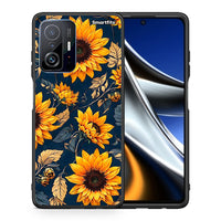 Thumbnail for Θήκη Xiaomi 11T / 11T Pro Autumn Sunflowers από τη Smartfits με σχέδιο στο πίσω μέρος και μαύρο περίβλημα | Xiaomi 11T / 11T Pro Autumn Sunflowers case with colorful back and black bezels