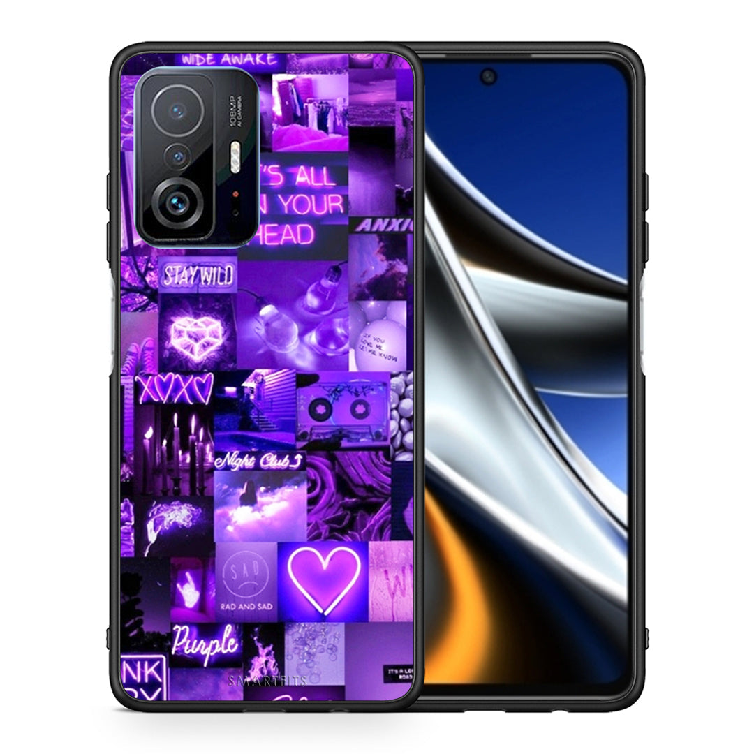 Θήκη Αγίου Βαλεντίνου Xiaomi 11T / 11T Pro Collage Stay Wild από τη Smartfits με σχέδιο στο πίσω μέρος και μαύρο περίβλημα | Xiaomi 11T / 11T Pro Collage Stay Wild case with colorful back and black bezels