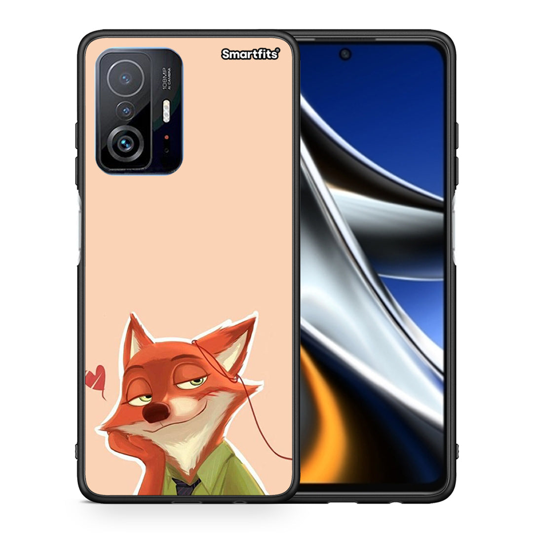 Θήκη Xiaomi 11T/11T Pro Nick Wilde And Judy Hopps Love 1 από τη Smartfits με σχέδιο στο πίσω μέρος και μαύρο περίβλημα | Xiaomi 11T/11T Pro Nick Wilde And Judy Hopps Love 1 case with colorful back and black bezels